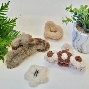 ✨Bundle 4 PCS | NEW Assorted Hair Clips| Furr Claw Clips | Everyday Accessories✨